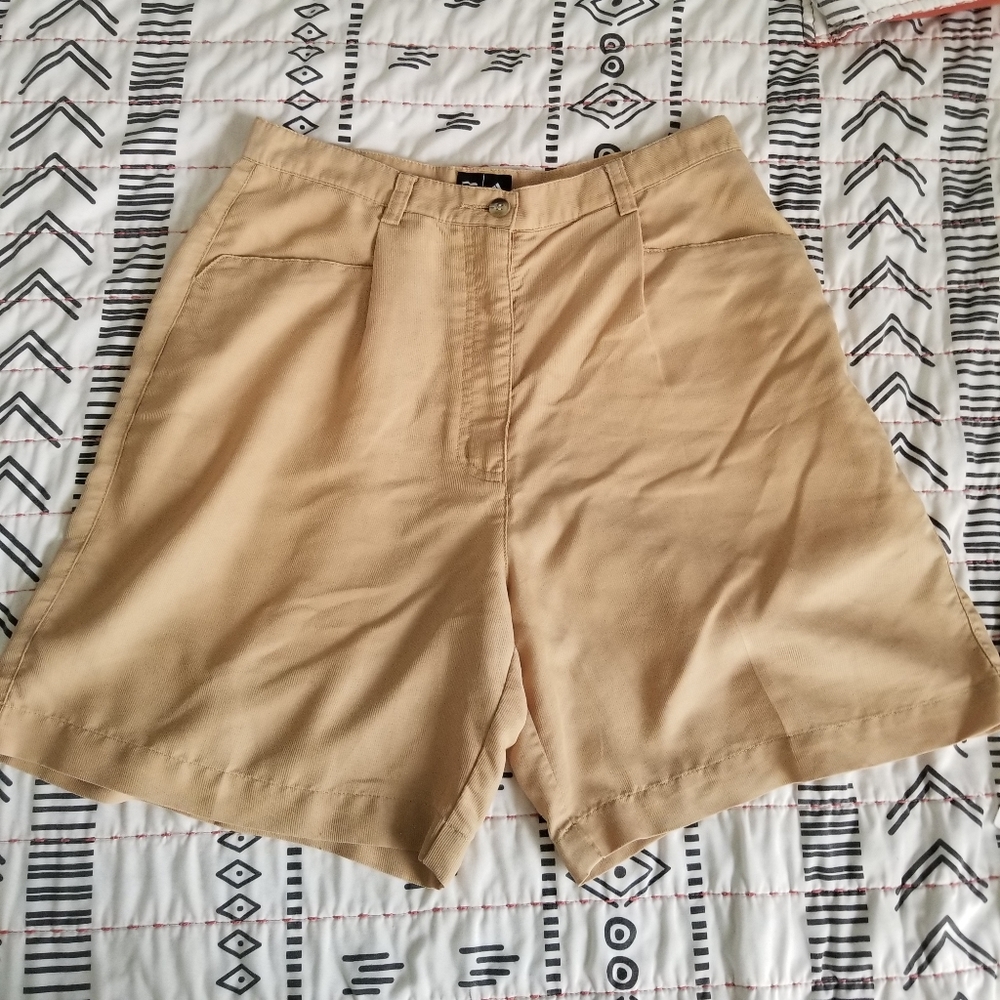 Adidas Vintage Tencel Golf High Rise Tan Shorts 8